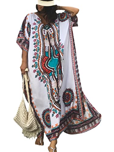 Image of Kaftan Dresses for Women Plus Size Summer Beach Dress with Print and Swim Cover Ups