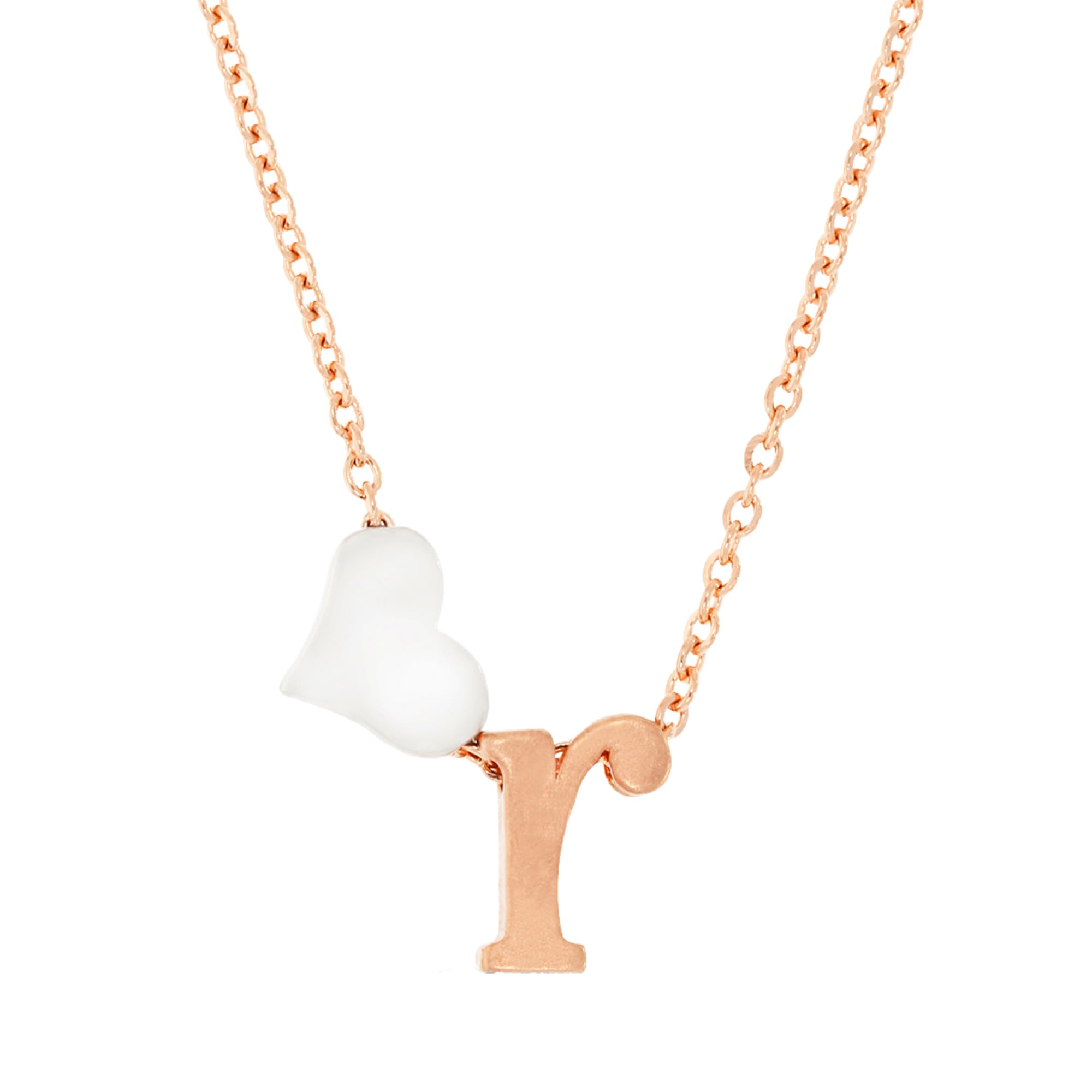 ANAYRA FINE SILVER JEWELLERY925 Sterling Silver Initial Alphabet Charm Personalized Pendant Necklace | Rose Gold Cubic Zirconia Diamond | With Authenticity Certificate | Hallmark -ILK000064 by ANAYRA