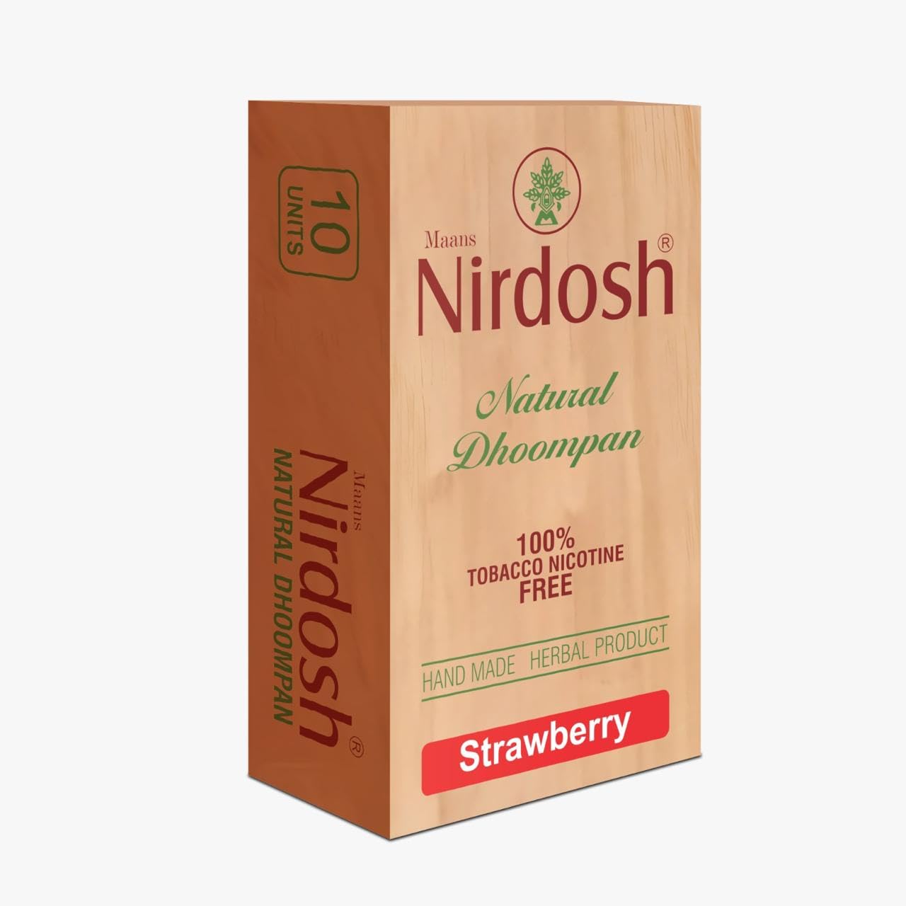 Natural Dhoompan Strawberry Flavor Tobacco and Nicotine Free Herbal Cigarettes, Handcrafted Ayurvedic Smoking Alternative, Cigarettes with Natural Ingredients 10 Units with Wooden Box-image-22
