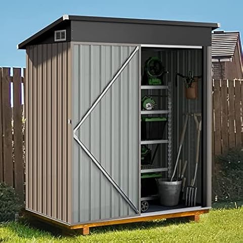 Jolydale 3.0’x4.9’ Outdoor Storage Shed, Garden Metal Shed for Bike, Outdoor Tool Storage Shed, Outside Lawn Mower Storage, Sheds with Lockable Door for Backyard Cover