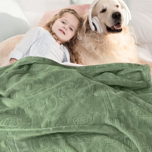 Image of BORITAR Baby Blanket for Boys Girls Ultra Soft Fleece Warm and Lightweight Animal Blankets for Infant Toddler Newborn, 30x40 Inch, Olive Green