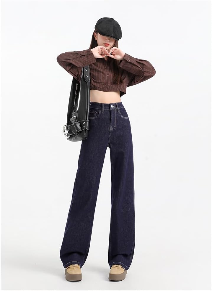 Women's Fleece-Lined Wide-Leg Retro Loose Casual Pants
