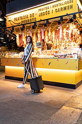 reisenthel carrycruiser Rhombus Black – Tragbarer Einkaufstrolley mit stabilem Aluminiumrahmen,...