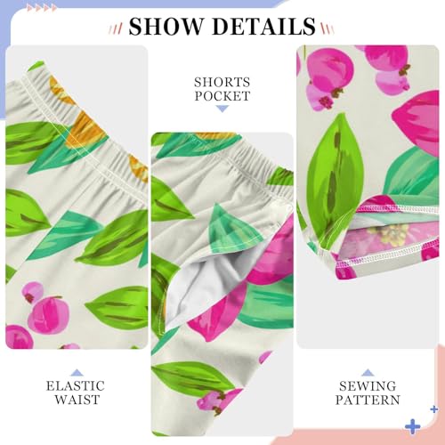 J JOYSAY Floral Berry Leaves Ivory Pajamas Pants Soft Long Pajama Bottoms Lounge Sleep Pants Size S-XL4