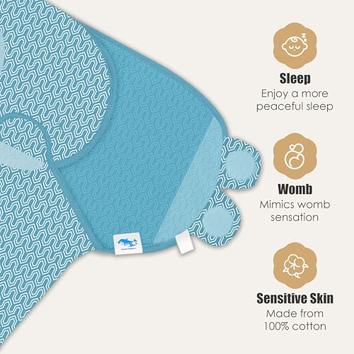 Image of SWEET DOLPHIN 3-Pack Baby Swaddle Sleep Sacks - Newborn Swaddle Blanket with Soft Cotton - Ergonomic Wrap for Boys and Girls, 0-3 Months, Peacock Blue