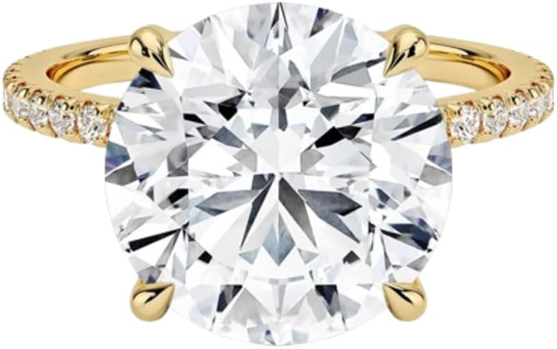 1 Ct-5 Ct Moissanite Ring Moissanite Engagement Ring for Women 10K 14K 18K Gold/925 Silver Hidden Halo Antique Wedding Bridal Set Memorial Gift