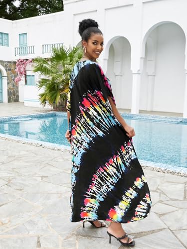 Image of Kaftan Dresses for Women Plus Size Bathing Suit Cover up Caftan Maxi Beach Dresses