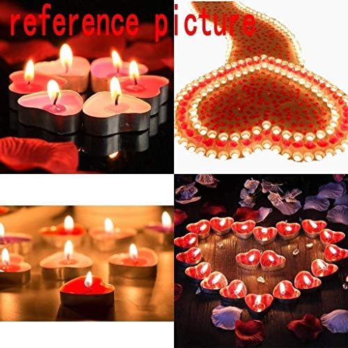 Txyk 50 Pcs Love Heart Shape Tealights Love Candles Bulk Floating Smokeless Scented Romantic Candles Valentines Mothers Day Christmas Wedding Birthday Party Decoration 3.8 * 3.8 * 1cm (Red)