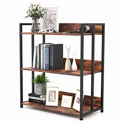 Tangkula Bookshelf, 3 Tier Industrial Book Shelf...
