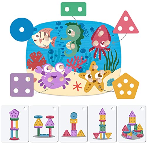 Dreampark Montessori Toys For 1 2 Year Old - Toddler Wooden Sorting And Stacking Toys For Boys & Girls - Shape Sorter Color Recognition Preschool Learning Toy Gifts For 12-18 Month Kids #TOP6