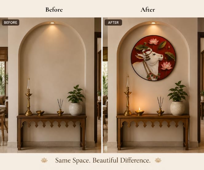 Image of Pichwai Cow Wallpaper for Mandir 60x60 cm