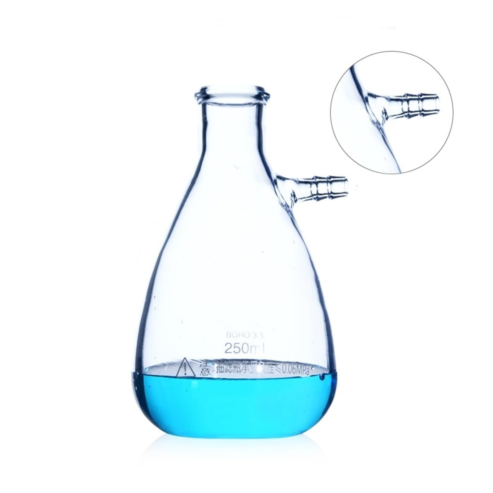 Matraz Erlenmeyer Graduado de Borosilicato, Matraz de filtración de Vidrio de 125 ml a 2000 ml con Tubo Superior Matraz de succión de Laboratorio Cristalería de Laboratorio(1000mL)