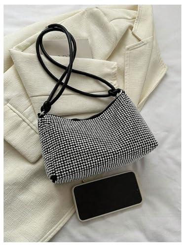 Verdusa Women's Hobo Evening Shoulder Bag Elegant PU Leather Handbag Purse with Zipper Silver One Size4