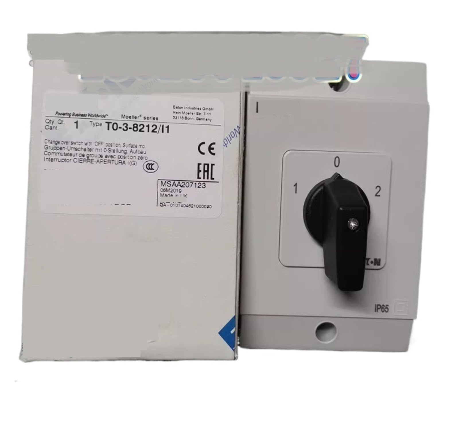 EKFBQBGW 1pcs T0-3-8212/I1 disconnector 3 Gears 1-0-2