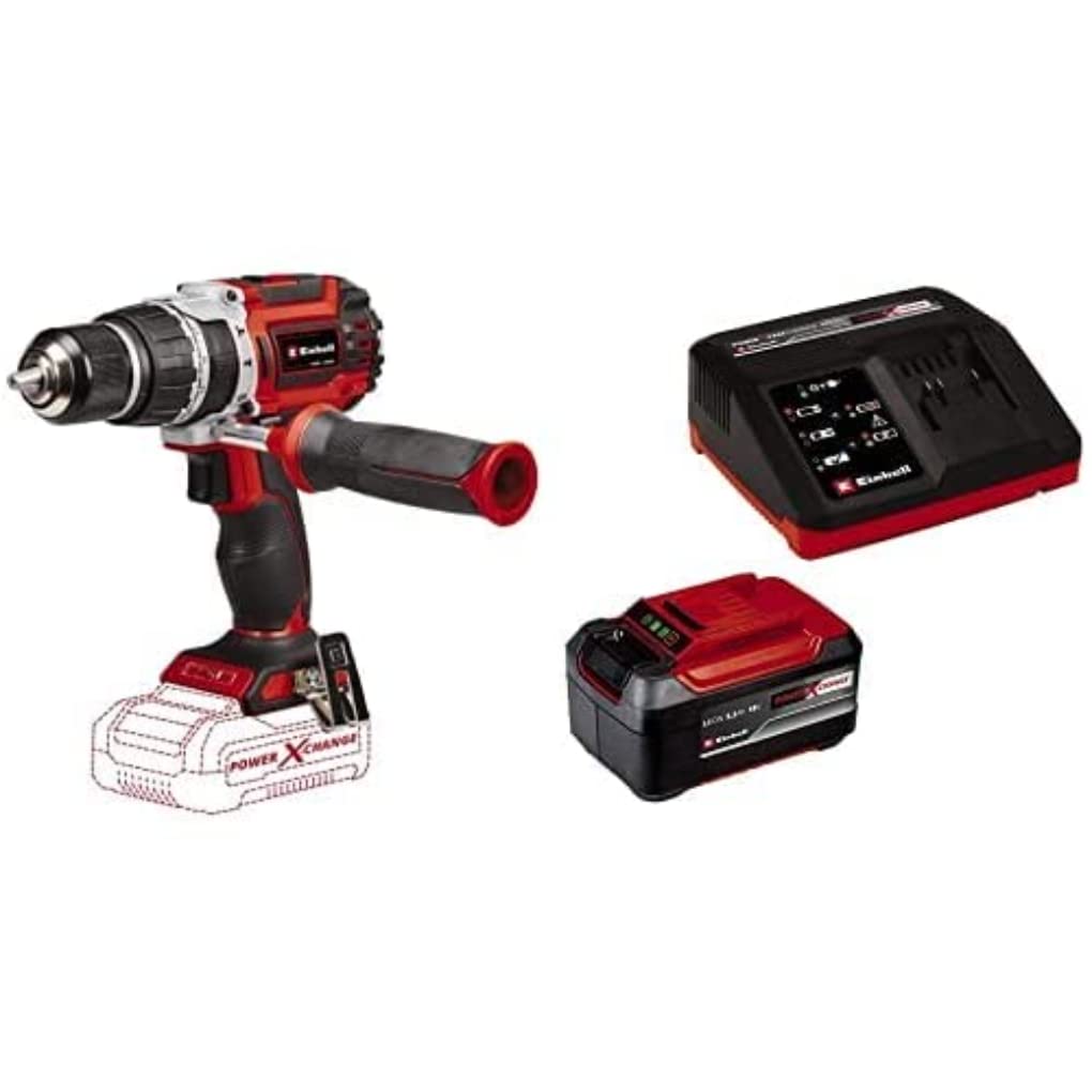Einhell Profesional Taladro percutor con batería TP-CD 18/60 Li-i BL-Solo Power X-Change (18V, motor sin escobillas, 60 Nm, nº de impactos 32.000 rpm,)+ Starter Kit5,2Ah