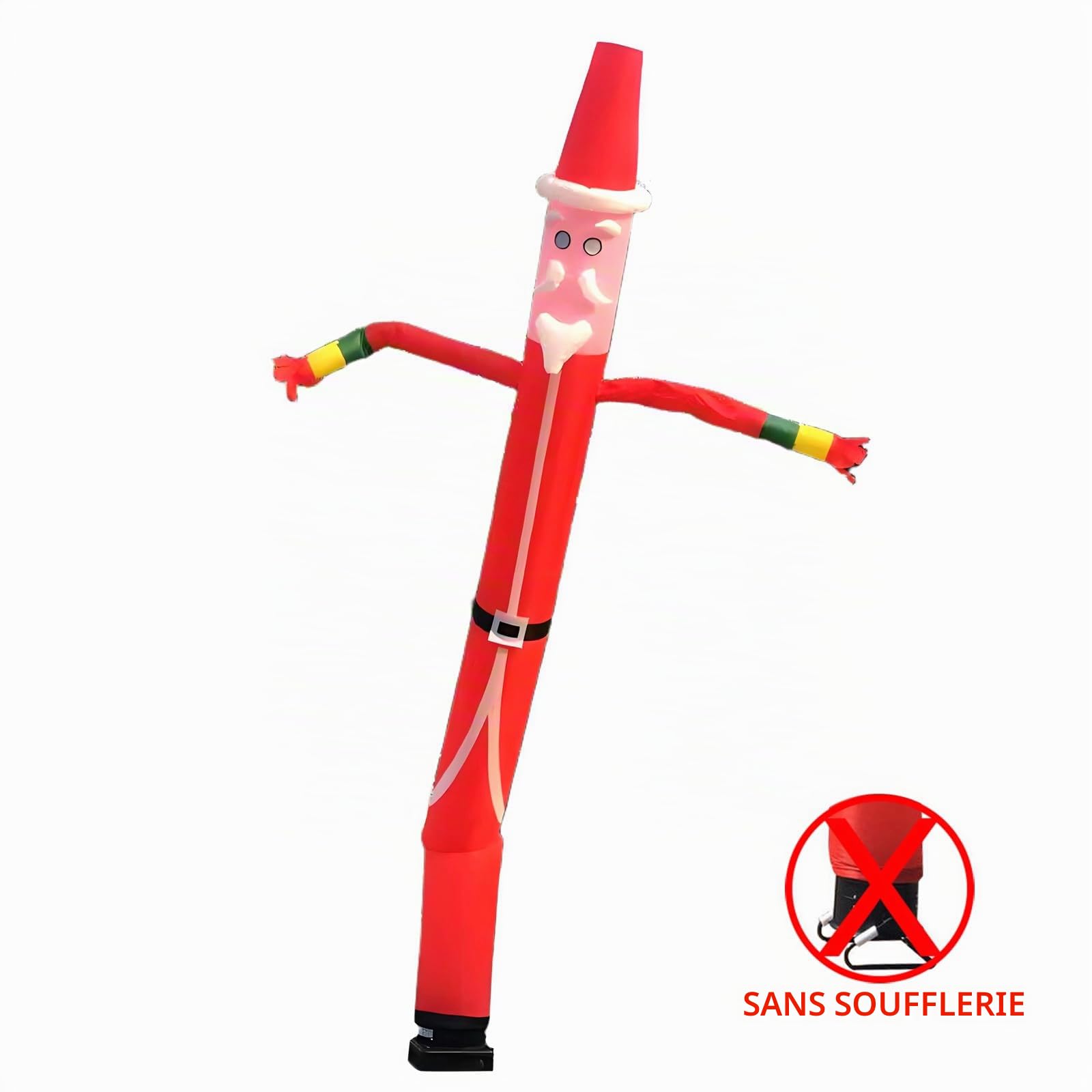 Marionnette gonflable en forme d’homme dans le ciel, danseur amusant et agitant - Bonhomme de neige gonflable pour la publicité de Noël (gonfleur non inclus)