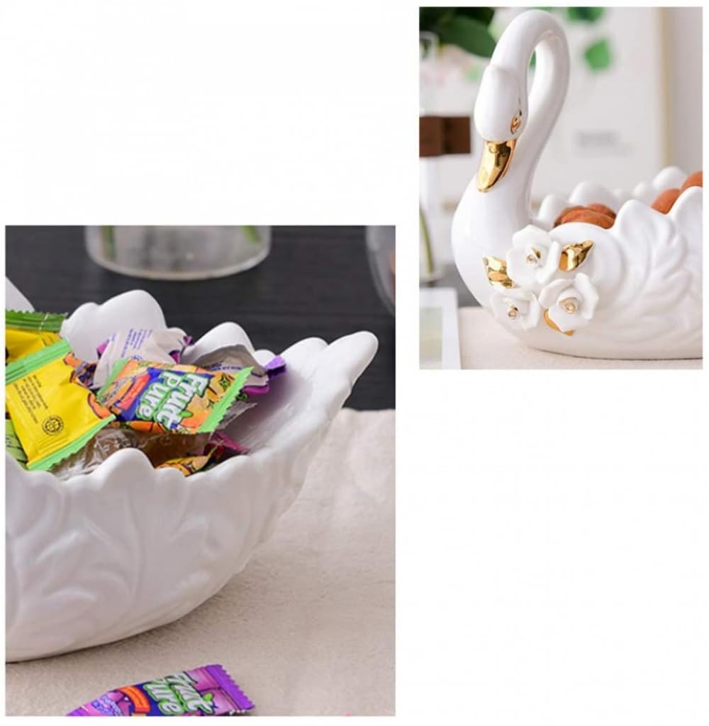 Dekoracja biurka łabędź ceramiczny talerz na owoce salon stolik kawowy dekoracja biurka kreatywne przekąski suszone owoce talerz dekoracja domu