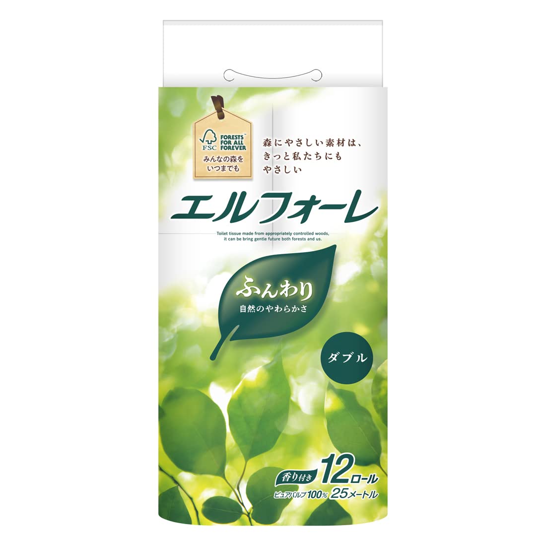 エリエール トイレットペーパー エルフォーレ 25ｍ×12ロール ダブル パルプ100%