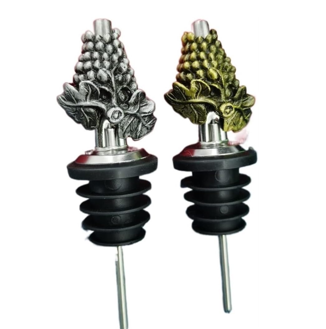 Verseur pour Bouteilles De Vin 2pcs Vintage Métal Bouteille De Vin Champagne Verseur Bouchon Raisin en Forme Bouchons Outils pour Vin