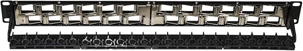 LINK Pannello Patch Vuoto 24 Porte con Porte ANGOLATE per Rack 19 1U