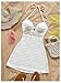 MakeMeChic Women's Textured Halter Dress Metal Starfish Backless Cut Out Summer Mini Dresses White X-Small