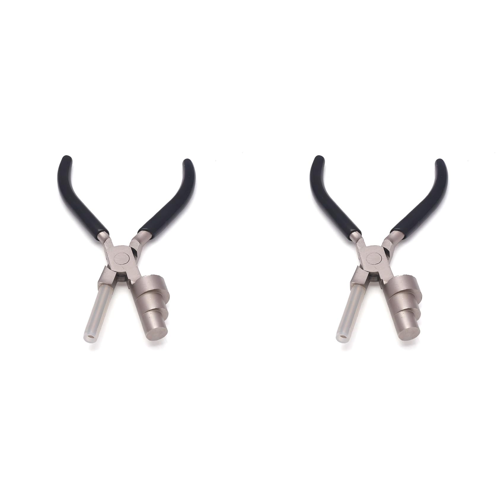 Jnchdghwa Black&Silver 2X Bail Making Pliers Tool For Bending Loop Wire For Jewelry Making Multi-Size Jewelry Pliers Bail Making Plier