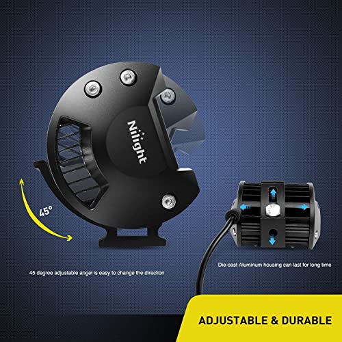Image of Nilight 2PC 4Inch Triple Row Lights 60W Flood Spot Combo 6000LM Bar Driving Boat Led Off Road Trucks with 12V On /Off 5 Pin Rocker Switch Power 16AWG Wiring Harness Kit-2 Leads
