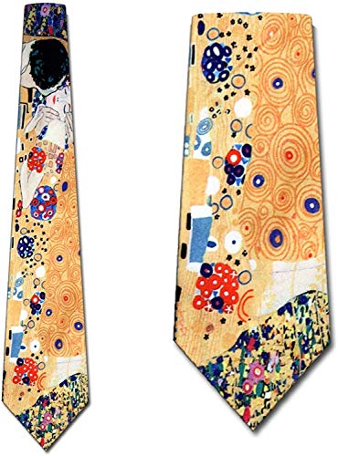 Three Rooker Men's Microfiber The Kiss Gustava Klimt Necktie Neck Tie Neckwear #TOP1