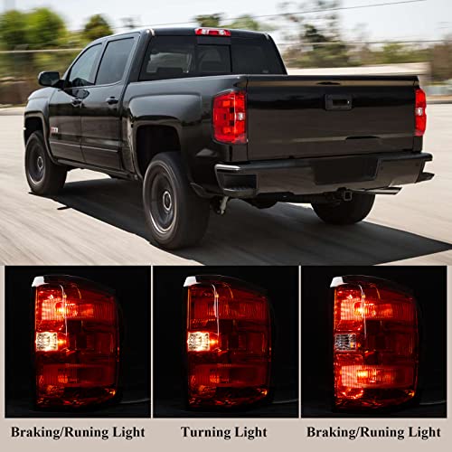 Vvavv Tail Light Assembly Compatible With 2014 2015 2016 2017 2018 Chevy Silverado 1500 2500Hd 3500Hd Gmc Sierra 3500 Hd Left Driver Side Bulb And Harness Included Gm2800261 23141274 23431875 #TOP4