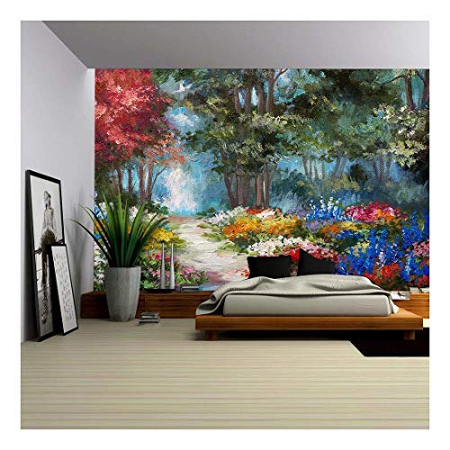 wall26 - Oil Painting Landscape - Colorful Forest - Removable Wall Mural...