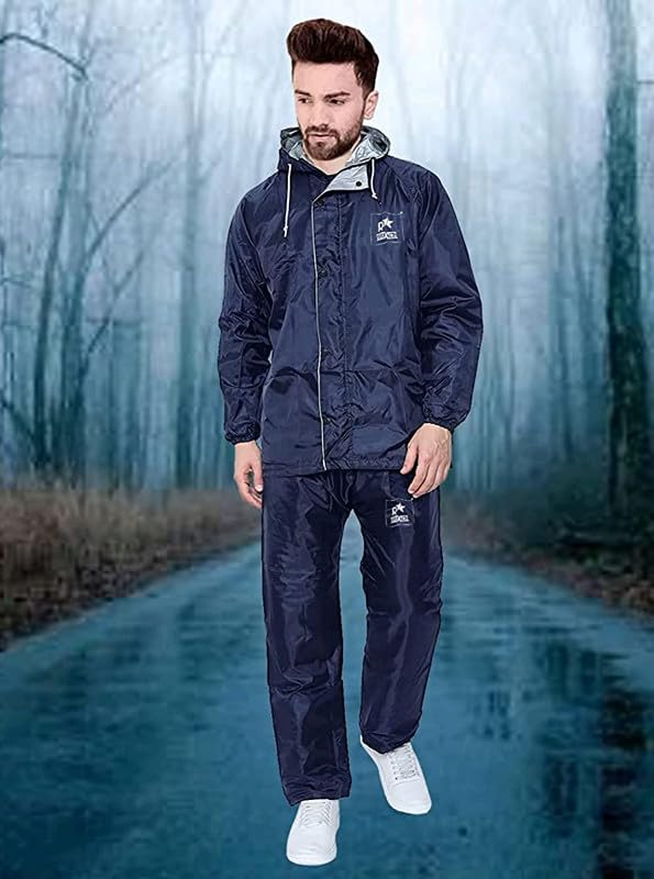 Image of Premium Brand Rain Coat for Men's & Women(Rain Coat for Men Waterproof for Bike Raincoat for Men with Hood. Set of Top and Bottom. Classic Series