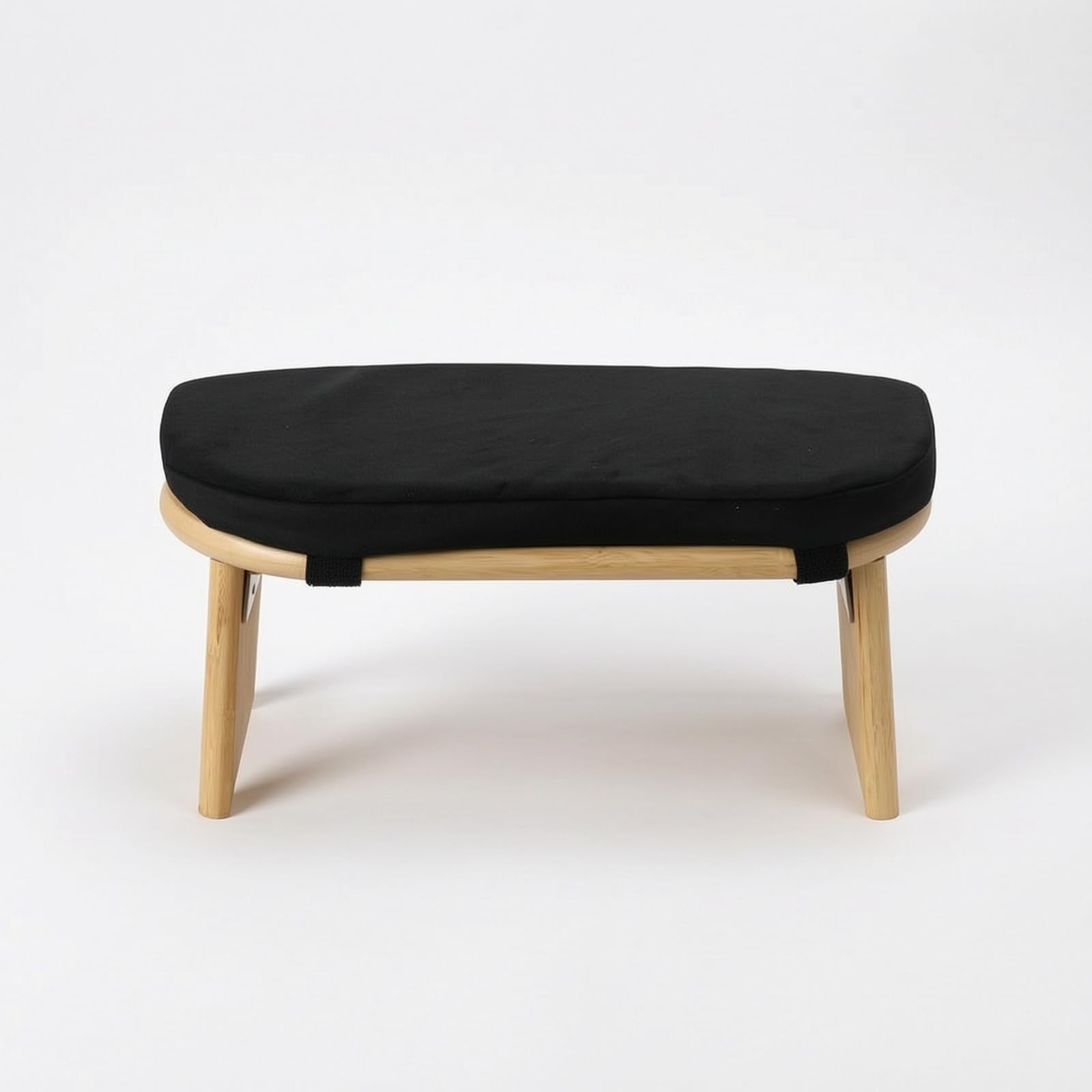 Asiento Meditación con Respaldo Curvo Cojín Acolchado Extraíble con Cremallera para Postura Correcta en el Suelo Acuado para Prácticas Espirituales y Lectura, Negro