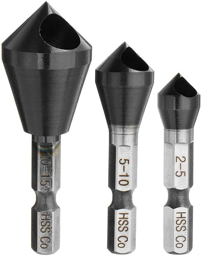 Countersink Bits, LLBB HRC89 TiAlN Countersink Drill Bit M35 Cobalt Deburring Chamfer Drill Bit 2-5/5-10/10-15mm (5-10mm) (15-20)