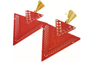 Bold Retro Red Triangle Earrings: A Symphony of Style and Elegance