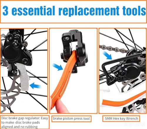 Fat-Cattie Bike/E-Bike Brake Pads with Installation Tools,03R,4 Pairs,Black - image 5