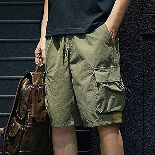 Heren Cargo Shorts Casual Katoen Elastische Taille Shorts met Multi Zakken Werkkleding - Afbeelding 3