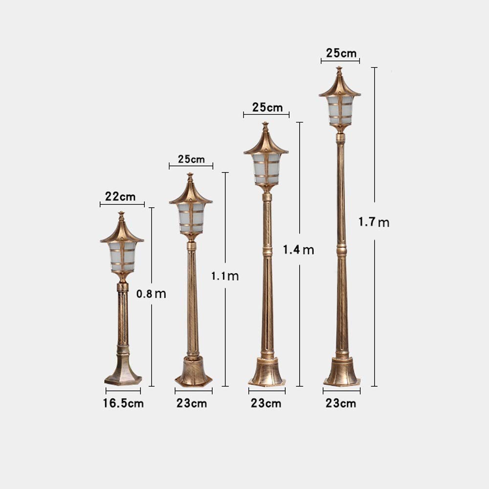 Słup oświetleniowy do ogrodu, słup oświetleniowy do ogrodu, 1,7 m, E27, tradycyjny, 1,7 m, czarny, 1-światło, IP54, wodoodporny, słup oświetleniowy do ogrodu, szklana kol,1.7m-Black
