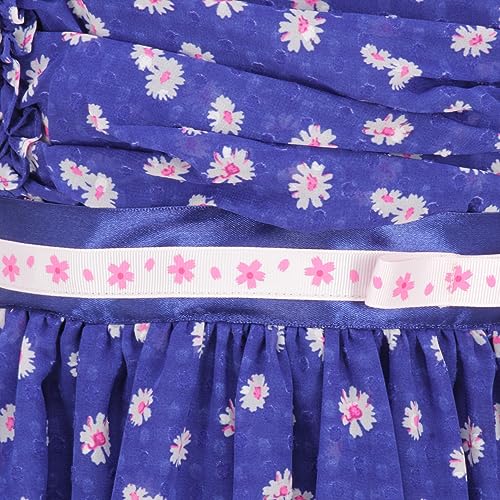 Image of Cutecumber Girls Georgette Floral Printed Fit & Flared Red Frock Dress For Baby Girls & Kidsware, Stylish Gift Dress for Special Occassion, Birthday & Party Outfit Age 1-15 Years