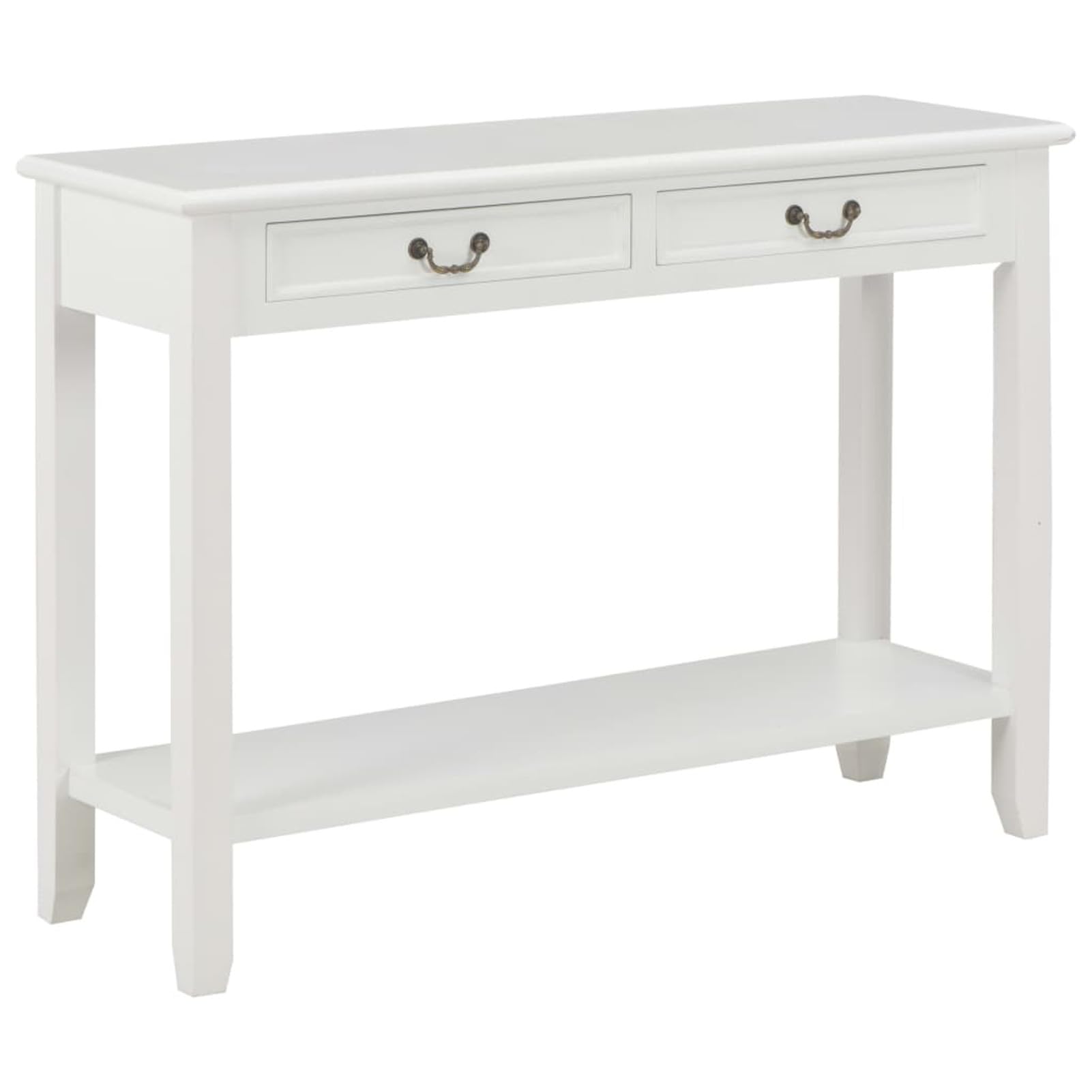 Homgoday Mesa Consola de Madera Blanco 110x35x80 cm Mesas auxiliares de salón,Mesa Consola Recibidor Mueble de Entrada Estrecha Clásica