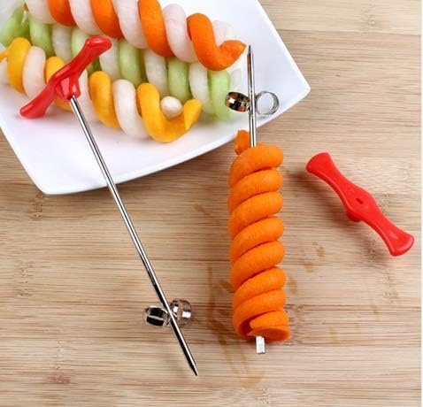 Miniatura 5 de Angelastore Fruit & Vegetable Tools Garnishes Herramienta de tallado de cuchillo en espiral de verduras, patata, zanahoria, pepino, ensalada
