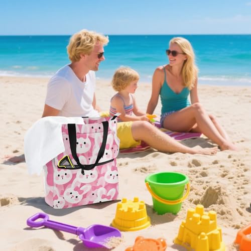 Bolsa de libros resistente a los arañazos con diseño de conejo 7