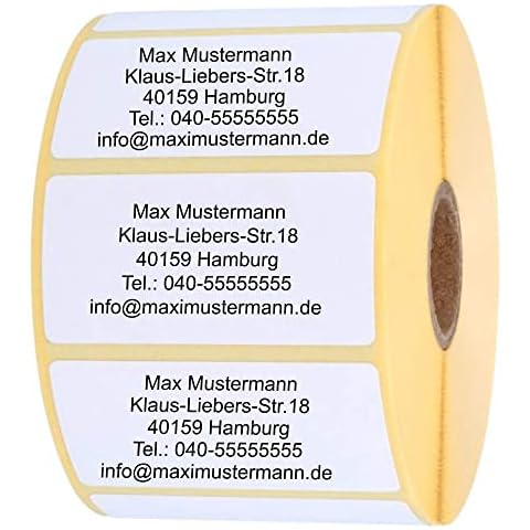 INDIGOS UG Adressetikette - Namensaufkleber - weiß - 200 Stück personalisierbar - selbstklebend Cover