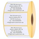 INDIGOS UG Adressetiketten - Namensaufkleber - weiß - 100 Stück personalisierbar - selbstklebend - 40 x 22 mm - verschiedene Varianten