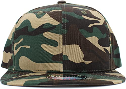 Image of KBETHOS Classic Snapback Hat Blank Cap Underbrim Cotton Wool Blend Flat Visor Adjustable Unisex