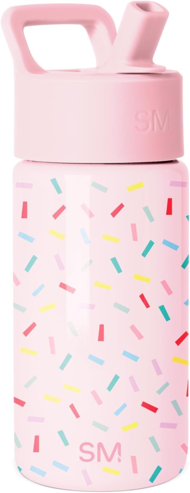 Kids Water Bottle with Straw | Insulated Stainless Steel Reusable Tumbler for Toddlers, Girls, Boys | Summit Collection | 415ml | Confetti
