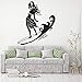 HANZHAO Kinderzimmer Wandaufkleber Surf Girl Surf Wandtattoo Surfer Surfbrett Wandaufkleber Surf Sports Vinyl Aufkleber Mädchen Schlafzimmer Dekoration Poster 66X57CM
