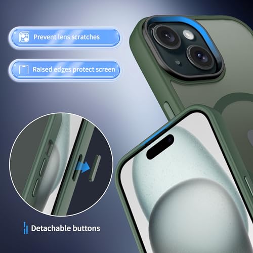 Image of CACOE Magnetic Case for iPhone 15 6.1 inch, Dark Green
