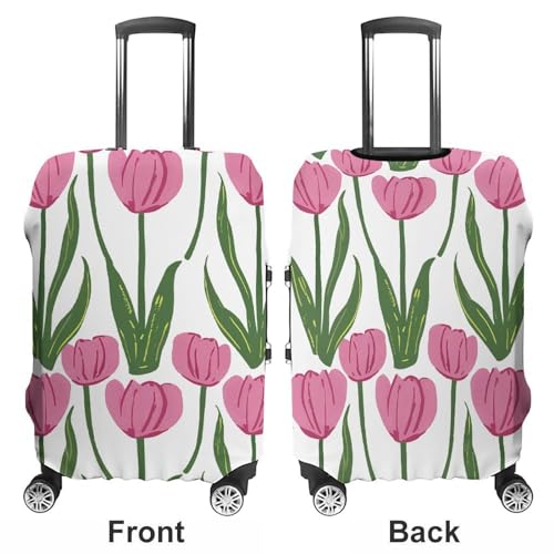 Peach FlowerPattern Luggage Cover Protector Anti-Scratch Suitcase Cover Washable Luggage Covers Fits 19-21 Inch Luggage3