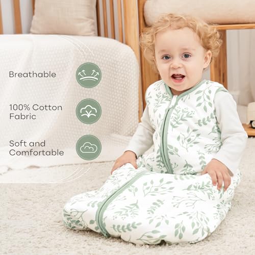 Image of Yoofoss Baby Sleep Sack 0-6 Months, TOG 2.5 Baby Wearable Blanket with 2-Way Zipper, 100% Organic Cotton Fabric Winter Newborn Sleeping Sack, Warm Soft Comfy