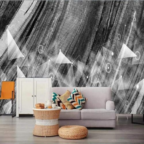 Papel pintado 3D abstracto blanco y negro vinilos pared salon 200x140 3